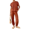 thumbnail image 2 of Nituyy Two Piece Outfits for Women Sweater Sets Knit Pullover Tops and High Waisted Pants Lounge 2 Piece Matching Sets, 2 of 9