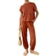 thumbnail image 2 of Lucakuins - Conjunto de pantalones para mujer, camiseta de manga corta con cuello redondo y pantalones largos, atuendo de verano Lucakuins  moda, 2 of 9