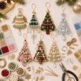 thumbnail image 4 of DIY Christmas Tree Beaded Ornament Kit with Pearls Crystals Charms, Beginner-Friendly Holiday Craft for Tree Decor Gift, 4 of 6