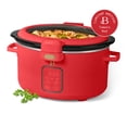 thumbnail image 2 of Beautiful 4 Qt Digital Slow Cooker with Hinged Locking Lid, Tomato Red by Drew Barrymore, 2 of 11