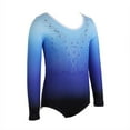 thumbnail image 3 of Patterned gradient body suit long-sleeved diamond ballet gymnastics clothes exercise clothes dance clothes, 3 of 6