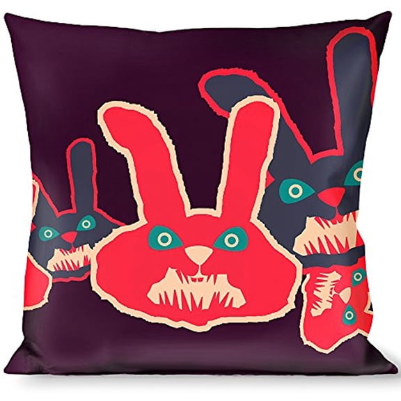 Buckle-Down Throw Pillow - Angry Bunnies C U Purple Red Blue