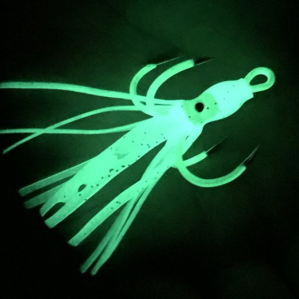 Fishing Lure Glow Night Quadruple Hook Luminous Squid Octopus