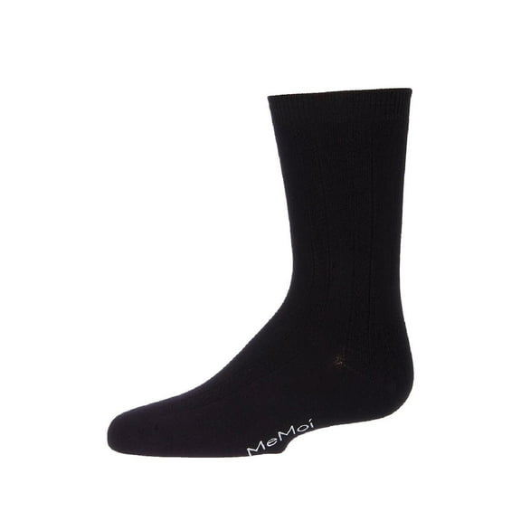 MeMoi Woven Ribbed Bamboo Blend  Crew Socks - Boys - Male, 7-8, Black