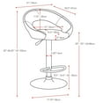 thumbnail image 3 of CorLiving Round Open Back Adjustable Fabric Barstool, set of 2, 3 of 9