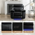 thumbnail image 4 of Comfort Stretch Power Recliner Chair with LED Light,USB Ports Faux Leather Black, 4 of 5