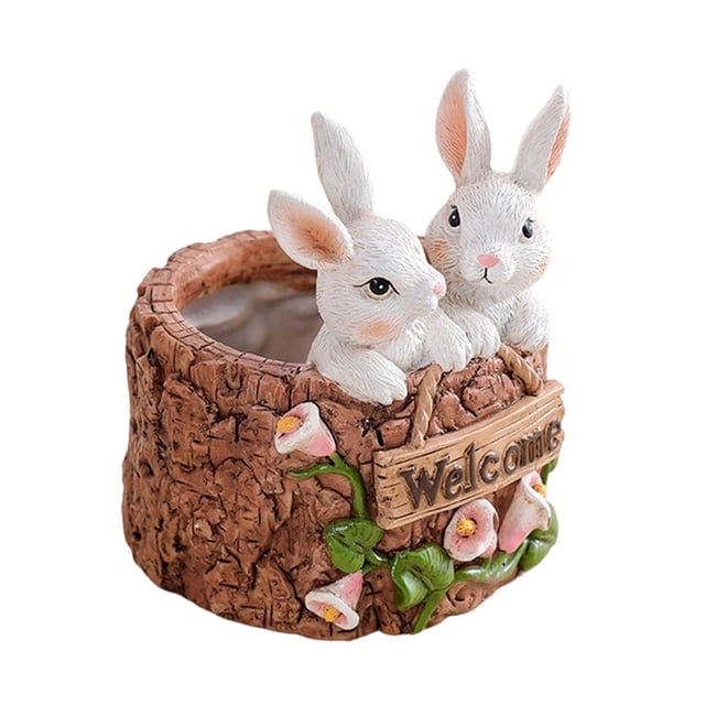 Maceta de resina con forma de , contenedor para plantas, decoración del hogar, bonito adorno de resina, pequeña maceta para bonsái para cerca,