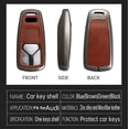 thumbnail image 3 of Key Fob Cover Compatible with Fit for Audi A4 A3 Q3 Q5 Q7 TT TTS RS3 S4 S3 A1 S6 RS4 RS6 Q2L ABS Smart Remote Key Case Keychain Case Holder Protector,Silver Shell-black, 3 of 9