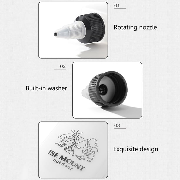 Botella de condimento de aceite Botellas reutilizables Squeeze Squirt para viajes de camping al aire libre