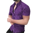 thumbnail image 1 of Tops Para Hombre Casual Cuello en V Manga Corta Festival Estampado Estampado Blusa Camisa Estampada Odeerbi ODB181586, 1 of 7