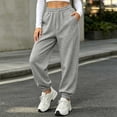 thumbnail image 2 of Womens Sweatpants Elastic High Rise Wide Leg Joggers Casual Sport Workout Trendy Active Pants with Pockets, 2 of 6