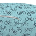 thumbnail image 3 of Bike Pouf Cover with Zipper, Monochrome Minimal Pattern with Various Simple Bicycle Silhouettes, Soft Decorative Fabric Unstuffed Case, 30" W X 17.3" L, Blue Slate Blue, by Ambesonne, 3 of 5