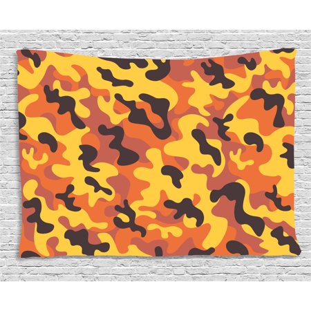 Camo Tapestry Lively Colors Retro Style Camouflage Defense Hidden