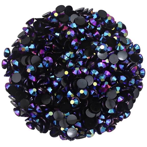 AB Rhinestones 3000 Pcs SS12 3 Mm Flatback Black Purple for Nails DIY Crafts