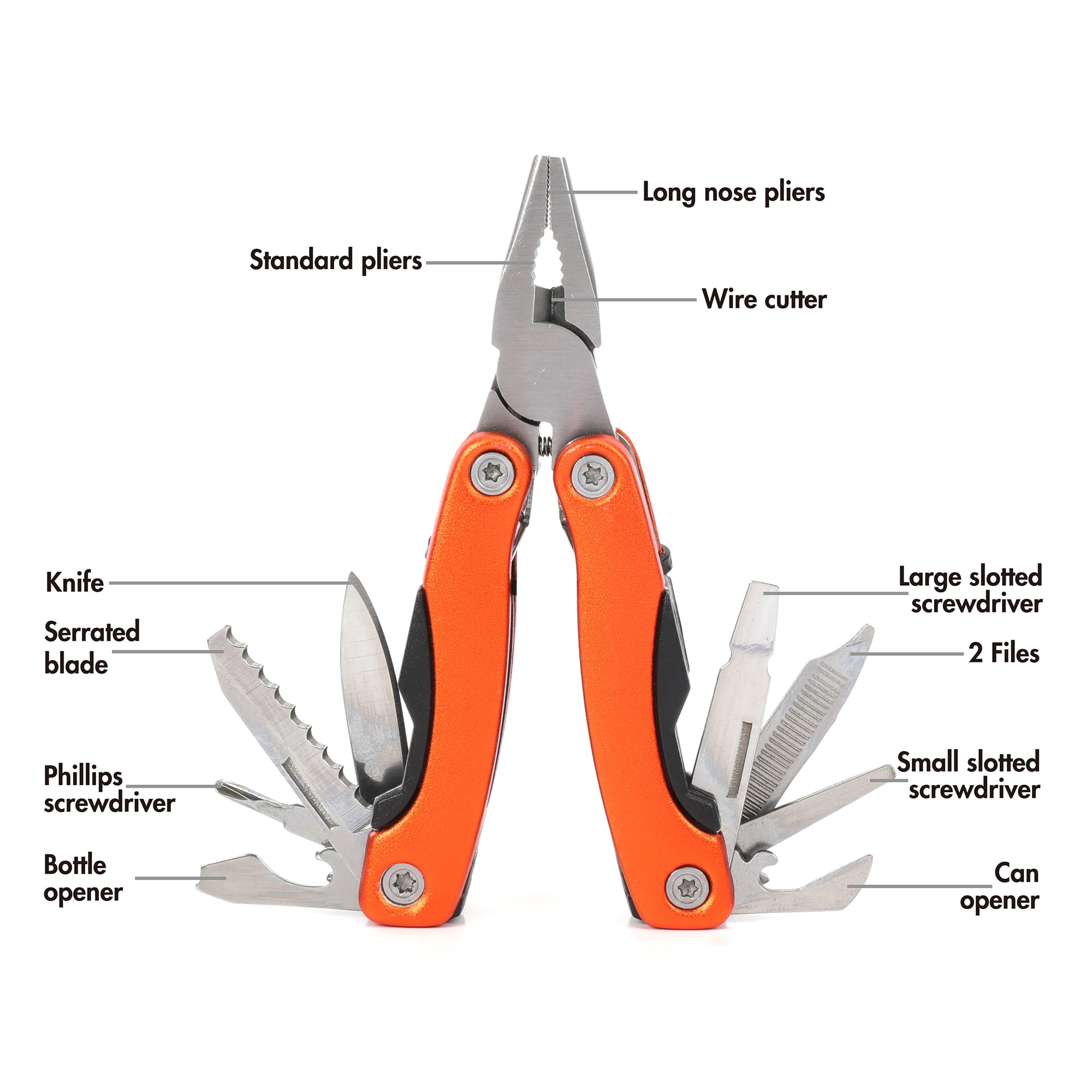 Ozark Trail Aluminum 11-in-1 Compact Fishing Multitool with Sheath