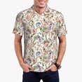 thumbnail image 1 of Fotbe Floral Pattern Men’s Golf Polo Shirt – Breathable Performance Golf Shirt with Button-Down Collar-3X-Large, 1 of 6