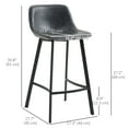 thumbnail image 3 of HOMCOM 27" Counter Height Bar Stools Set of 2, Industrial Kitchen Stools, 3 of 10