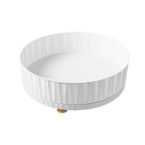 Lazy Susan Organizer Turntable for Cabinet, Rotating Condiment Organizer for Kitchen Pantry Organizers and Storage, Table Top, Fridge, Countertop, Spice Organization, 9.8'' Dia (White)