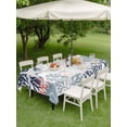 thumbnail image 4 of Outdoor Tablecloth with Umbrella Hole for Patio/Picnic/Party/Camping, Navy Blue Coastal Waterproof Table Cloth Rectangle Table Cover Washable, Grey Red Beige Coral Starfish Nautical (60"x 120"), 4 of 9