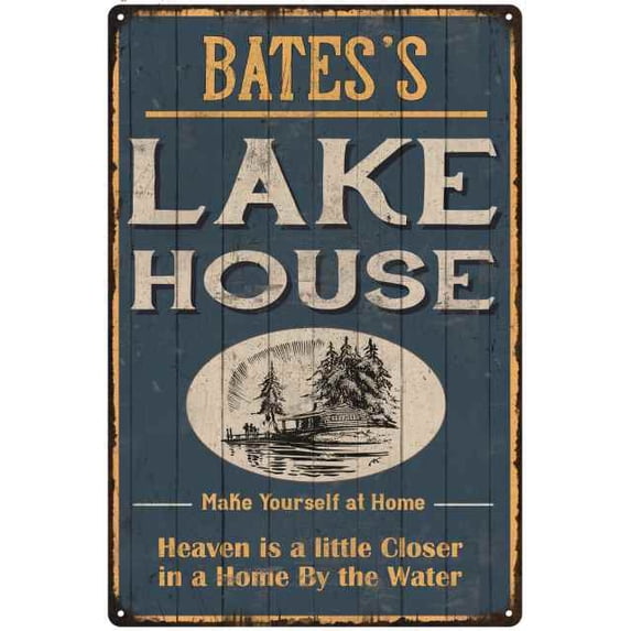 BATES'S Lake House Blue Cabin Home Decor 8 x 12 Matte Finish Metal 108120038293