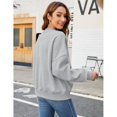 thumbnail image 5 of Ropa deportiva para mujer con cuello redondo, jersey informal de gran tamaño, sudadera con capucha, patrón de manga larga estampado gris, 5 of 5