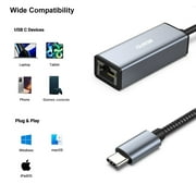 BENFEI USB-C to Ethernet Adapter, USB Type-C (Thunderbolt 3/4) to RJ45 Gigabit Ethernet LAN Network Adapter