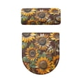 thumbnail image 5 of HELLHERO Sunflower Pattern Soft Non-Slip 2 Pack with Stretch Toilet Cover Set Washable, 5 of 8