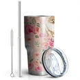 thumbnail image 2 of 30oz Pomeranian Dogs and Flowers Tumblers Stainless Steel Tumbler with Lid and Straw,Vacuum Insulated Double Wall Travel Tumbler Cups Mug with Cleaning Brush for Coffee,Tea, 2 of 7