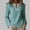 Turquoise, variant on Fayerlin Womens Vintage Stright Loose Sleeve Lace Trim Blouse Loose Fit Round Neck Linen Casual Daily Vacation Top Pink L