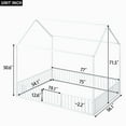 thumbnail image 5 of Kacho Full Size Metal House Bed with Fence and Door, Low Profile Canopy Bed for s, Easy Assembly, White, 5 of 10
