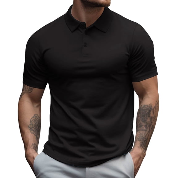 JTieacloth Mens Classic Shirt Mens Summer Shirt Short Sleeve Shirt Summer Casual Shirt Shirt Black L