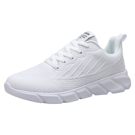 Fauean Womens Sneakers Comfortable and Lightweight Lace up Shoes Versatile Daily Wear White Size 37