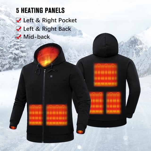 RKSTN Jackets for Men Intelligent Heating Top Solid Color Winter Comfortable Long Sleeve Coat Sweater Fall and Winter Long Sleeve Jacket Coats