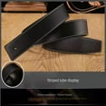 thumbnail image 6 of High-quality 3.7cm Trouser Jeans Belt Decor Replace Strap Durable Leather Belt Strap No Buckle Belt Waistband Genuine Leather BROWN, 6 of 8
