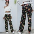thumbnail image 7 of autumn/winter new style lace-up casual trousers fashion loose lace-up Christmas print pants, 7 of 7