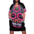 thumbnail image 1 of Vestido largo holgado de calavera de azúcar para mujer ropa Kawaii con bolsillos verano, 1 of 6