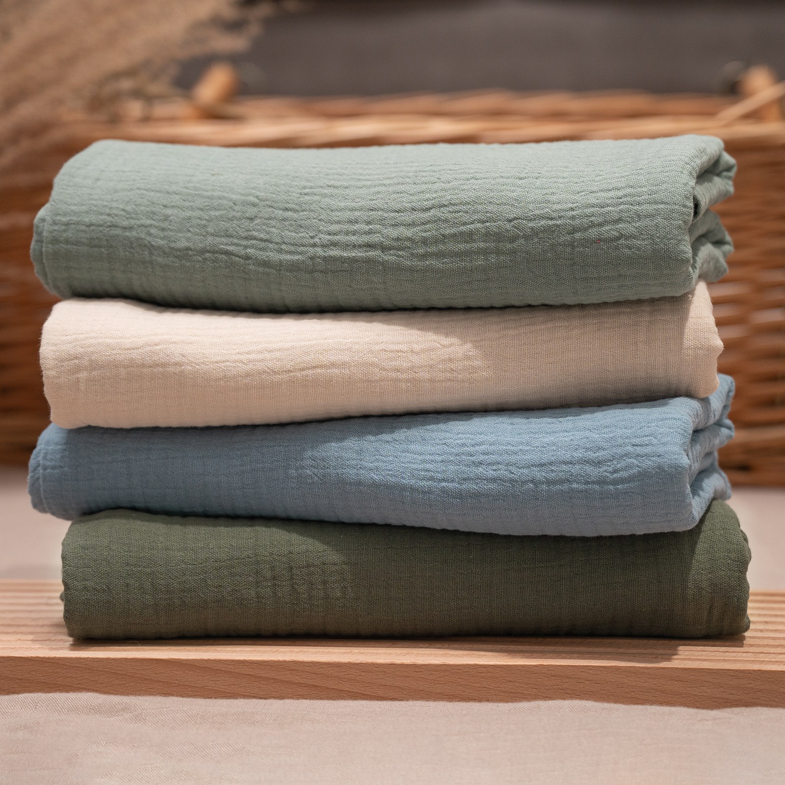 Gllquen Baby Muslin Cotton Swaddle Blankets 4-Pack, Lakes photo 7