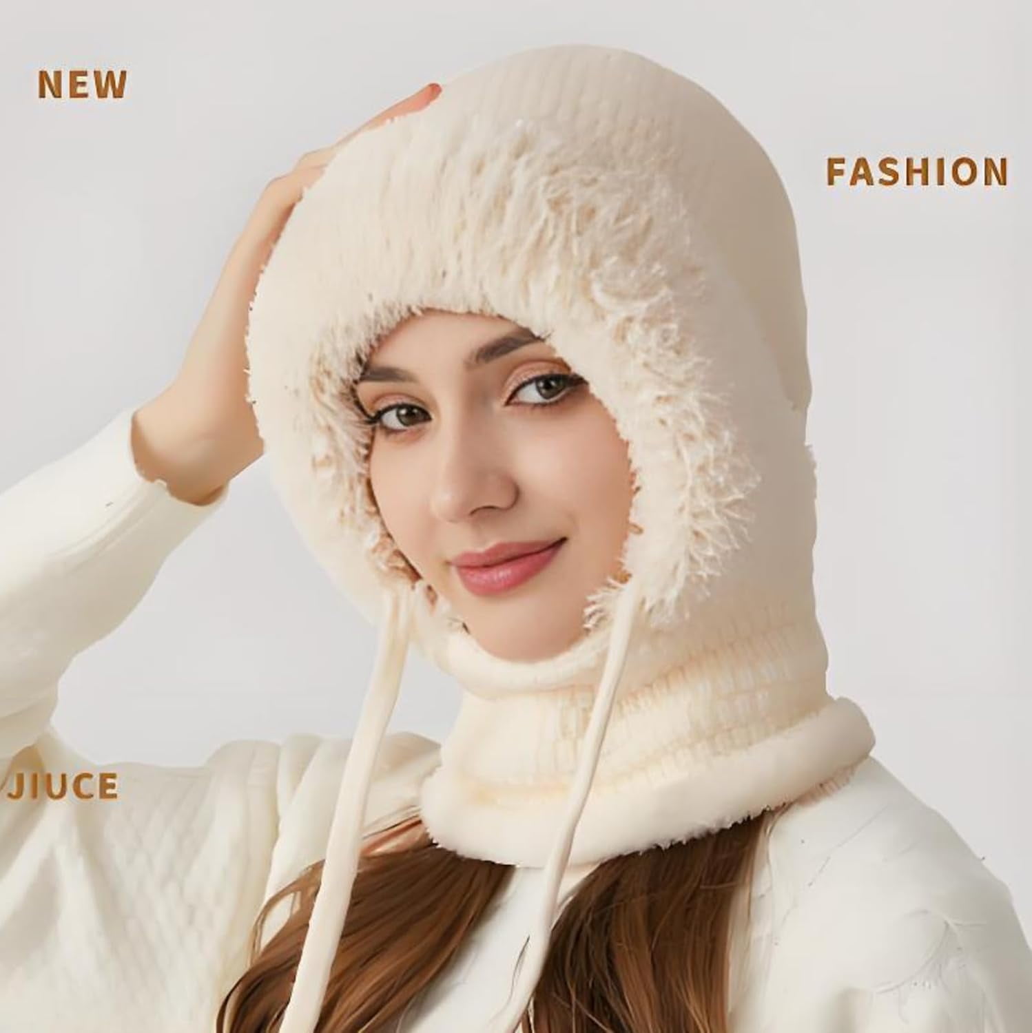 3 in 1 Beanie Hat with Scarf and Mask for Women, Winter Balaclava Ski Mask with Plush Lining, All-Weather Windproof Protection for Skiing, Hiking, and Outdoor Activities