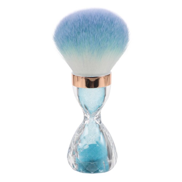 Cepillo limpiador de uñas, cepillos para limpiar el polvo, cepillo para polvos acrílicos, brocha grande de maquillaje, brocha para rubor, cepillo para manicura, azul