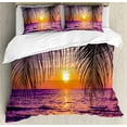 thumbnail image 2 of Seaside Scenery King Duvet Cover Hawaii Ocean Landscape Bedding Set Tropical Palm Tree Sunset 3pcs Polyester Quilt Cover, 2 of 7