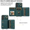 thumbnail image 2 of Dteck Case for Samsung Galaxy A54 5G Wallet Case, Crossbody Card Holder Purse with Lanyard for Women, 360° Ring Kickstand Magnetic Flip Leather Cover for Galaxy A54 5G,Cyan, 2 of 11