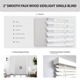 thumbnail image 2 of Regal Living Smooth White Cordless 2" Faux Wood Room Darkening Window Sidelight Blind - 11 in. x 72 in., 2 of 8