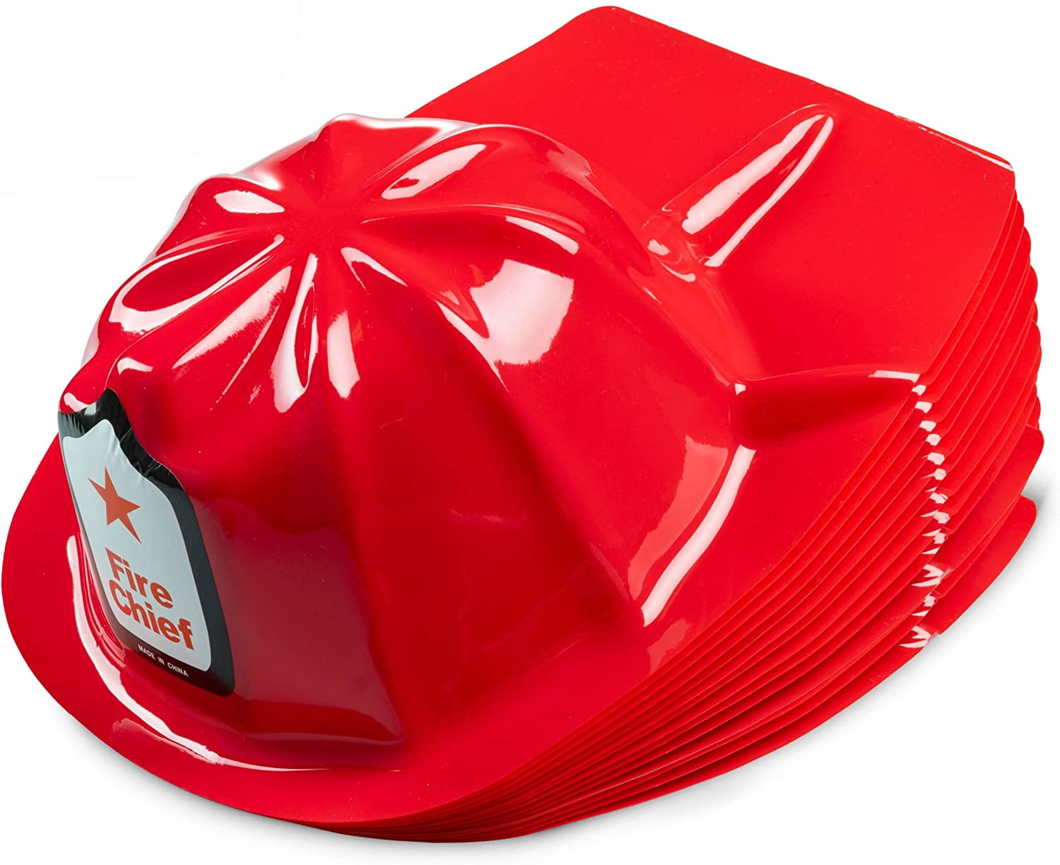 2x Firefighter Children's Fireman Soft Plastic Helmet Dress Up Party Hats 