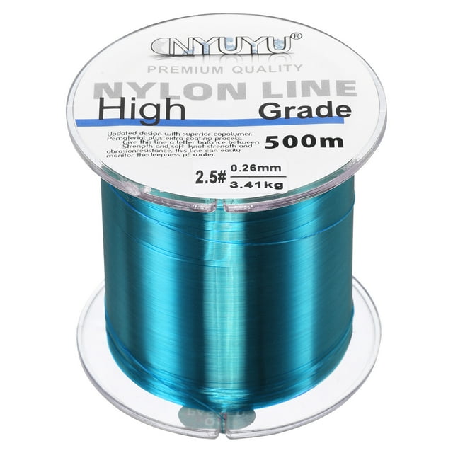 Uxcell 547Yard 8Lb Fil de Pêche en Nylon Monofilament Enduit de Fluorocarbone Bleu Ciel