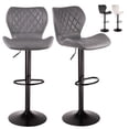 thumbnail image 1 of Set De 2 Bancos De Cocina Mostrador Barra Silla Taburete Comedor Respaldo Alto Altura Regulable y Función Giratoria 360°, 1 of 7