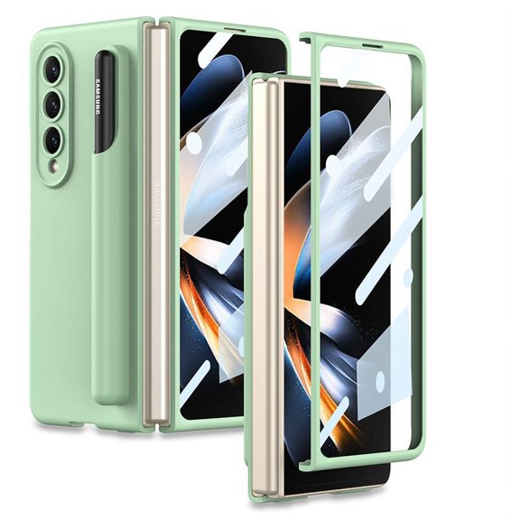 Full Coverage Protection Case For Samsung Galaxy Z Fold 4 5G Liquid Silicone Case Cover Built in Screen Protector With Pen Slot