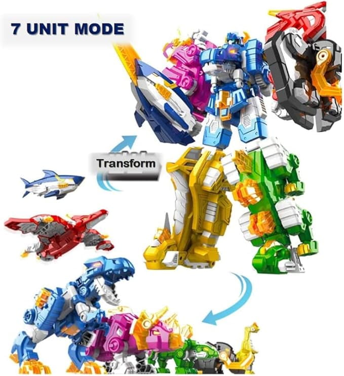 Miniforce Super Dino 7 Dinosaurs Transformed into one Robot Toy  18.3 x 4.9 x 16.1(in)