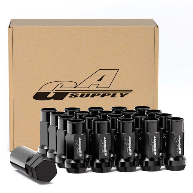Tuercas GasSupply, color negro, 48 mm de alto, 17 mm, hexagonales, 20 unidades