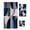 Off White Mist Blue, variant on Boho Navy Blue Towel Set of 3, Soft Microfiber Bath Towels, Hand Towel, Washcloths, Modern Geometric Abstract Art Quick-Dry Absorbent Towels for Bathroom Kitchen Hotel Beach Gym Spa