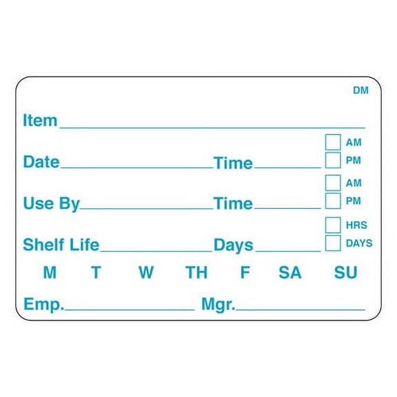 (Price/Case)Daymark Dissolvemark-Dissolvable Adhesive 2 Inch X 3 Inch Rectangle Shelf Life Label, 125 Count, 12 per case